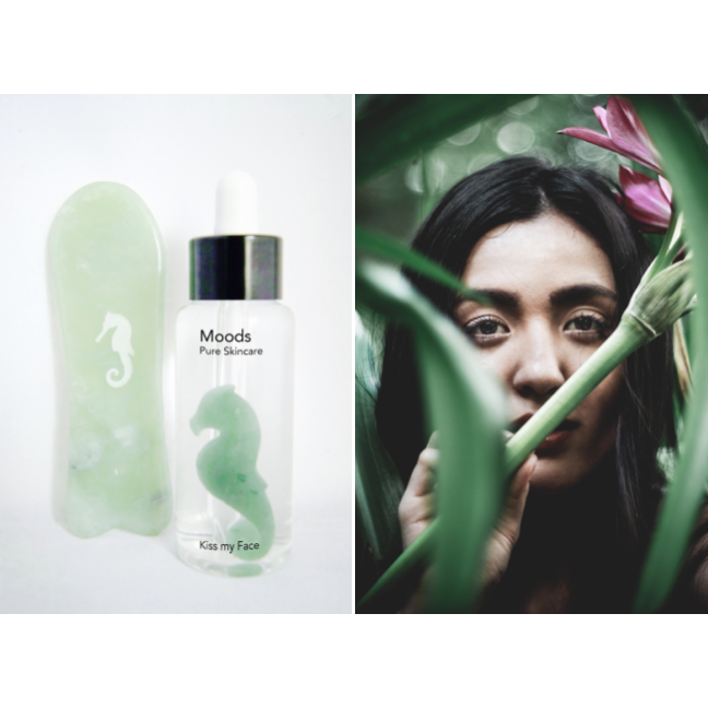 Jade Gua Sha Fischschwanz flach