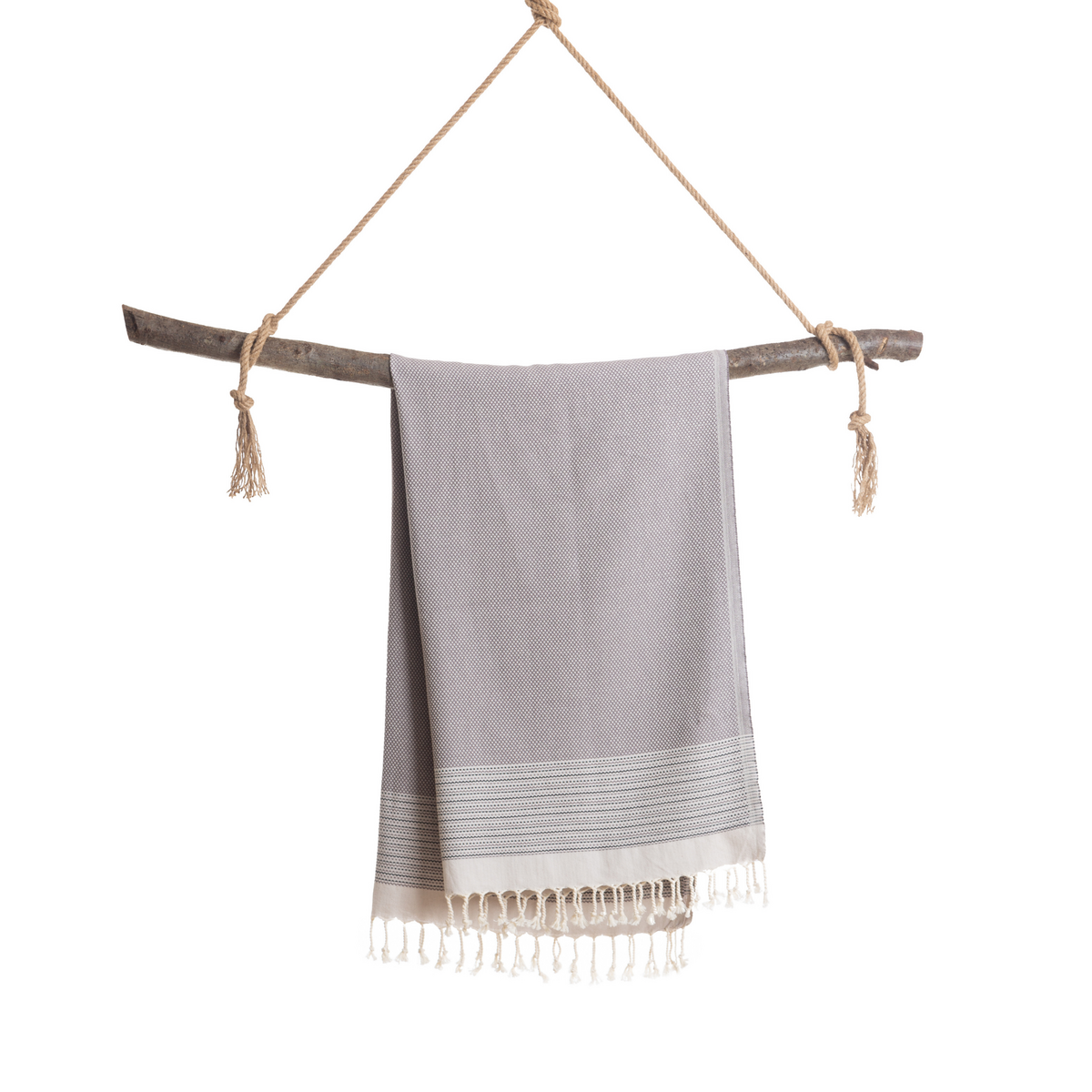PHARAO Toalla de piscina Hammam de algodón – Sin arena – Antracita / Negro - 180x100 cm