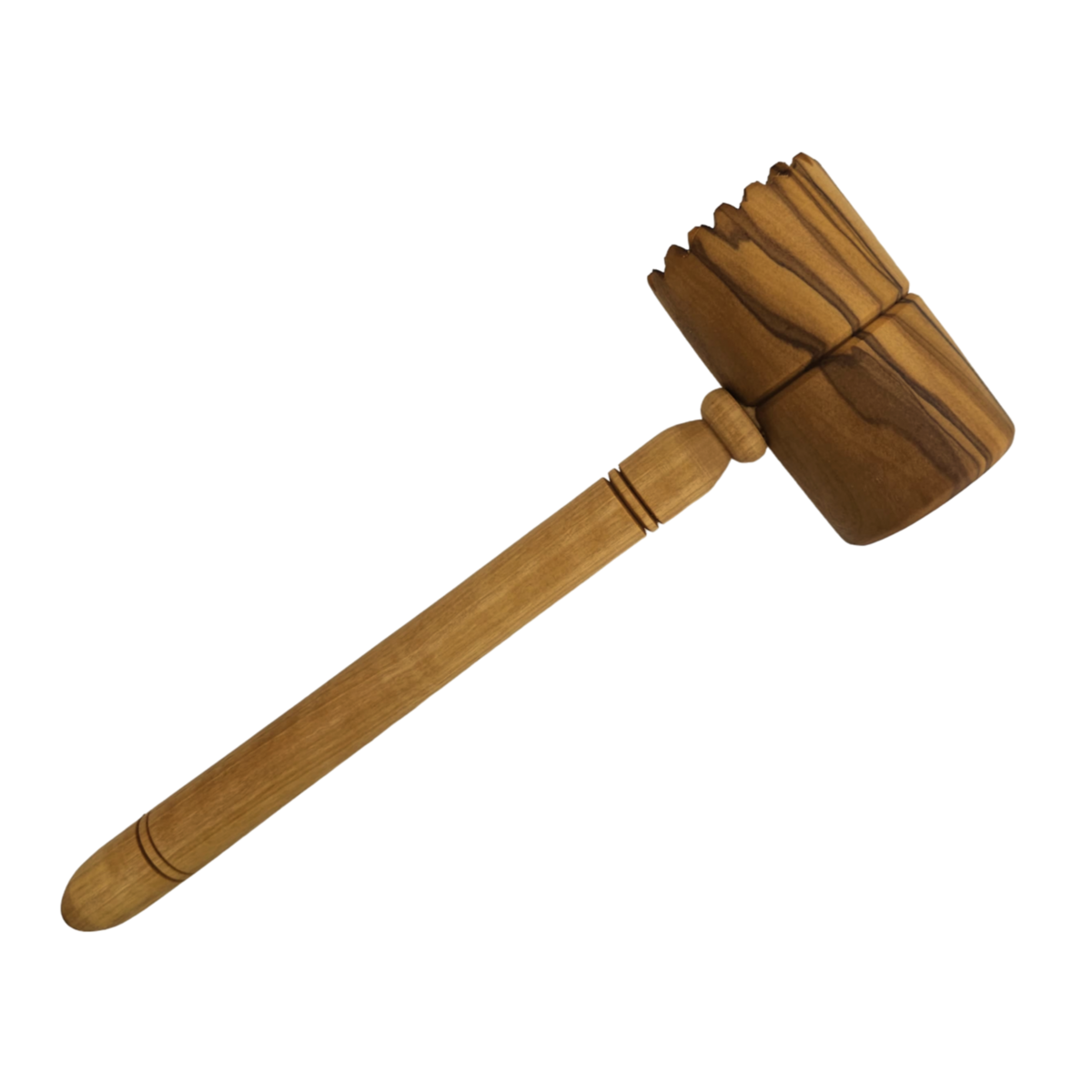 Meat tenderizer round meat hammer made of olive wood, handcrafted