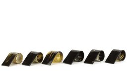Lot de 6 ronds de serviette en corne noire marbrée