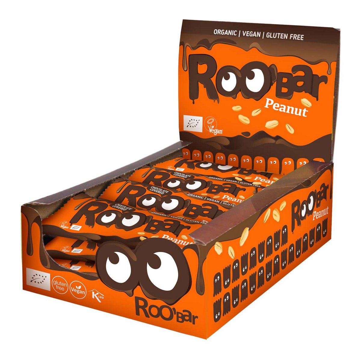 Chocolate Covered Peanut bar ,organic, Roobar, 30g