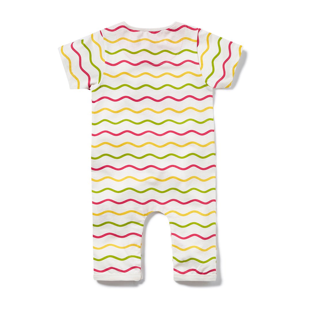 Chevron Whale-Melon Strampler