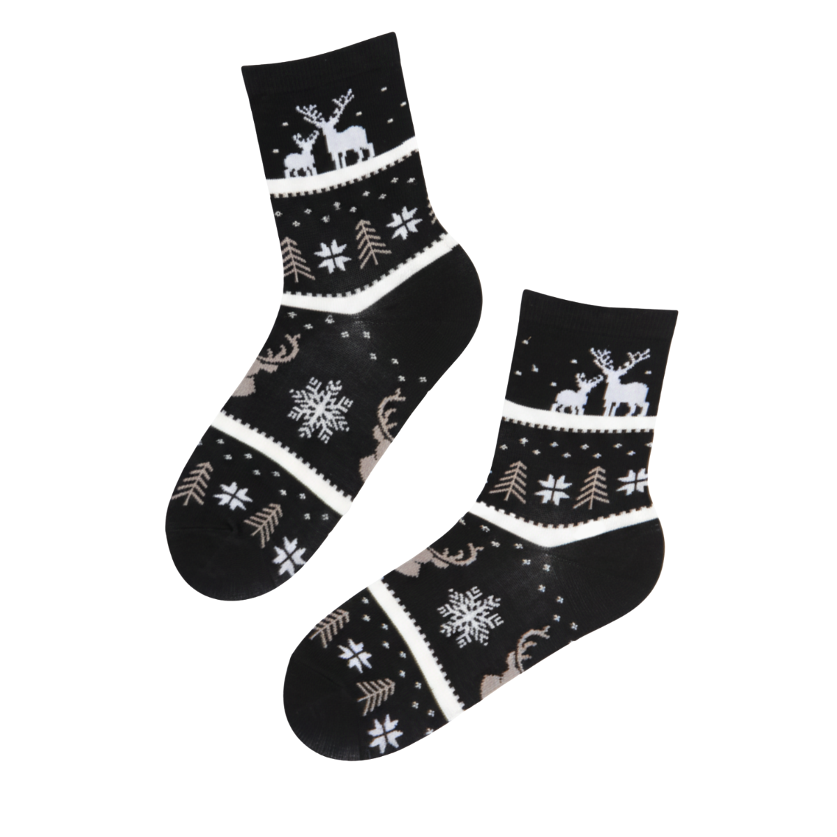 Calcetines navideños de algodón negro KREETE