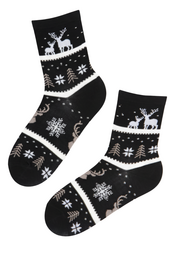 Calcetines navideños de algodón negro KREETE