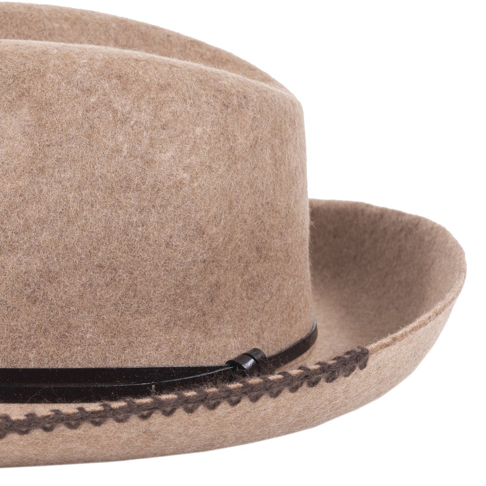 FELT HAT - leather and knit bond, unsewn edge