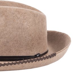 FELT HAT - leather and knit bond, unsewn edge