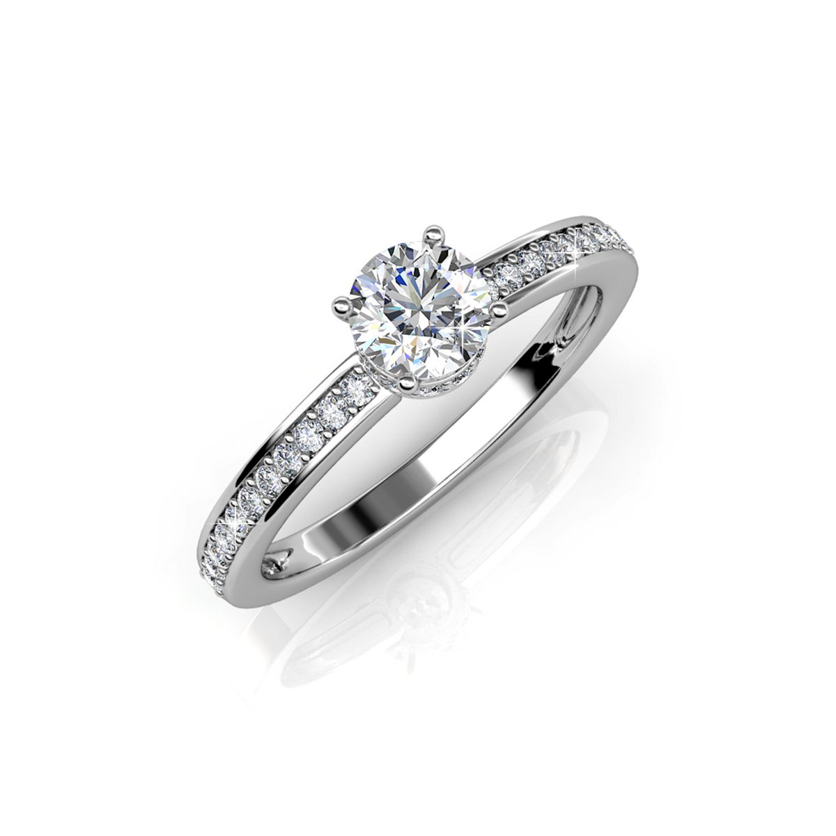 Bague Elise - Argenté et Cristal