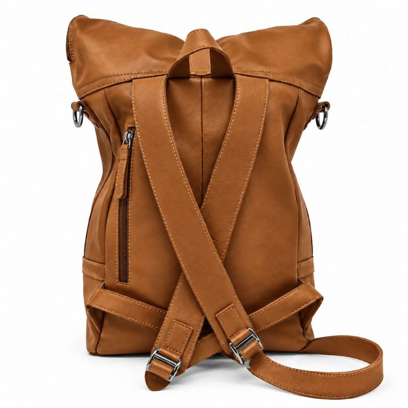 Rolltop -rygsæk Rucksack fører solbrun