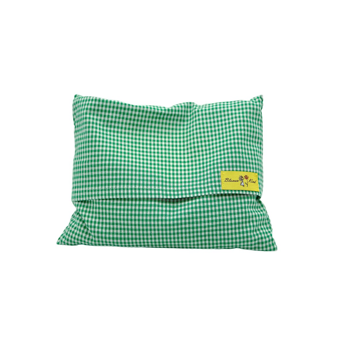 Almohada de semillas de hinojo verde a cuadros