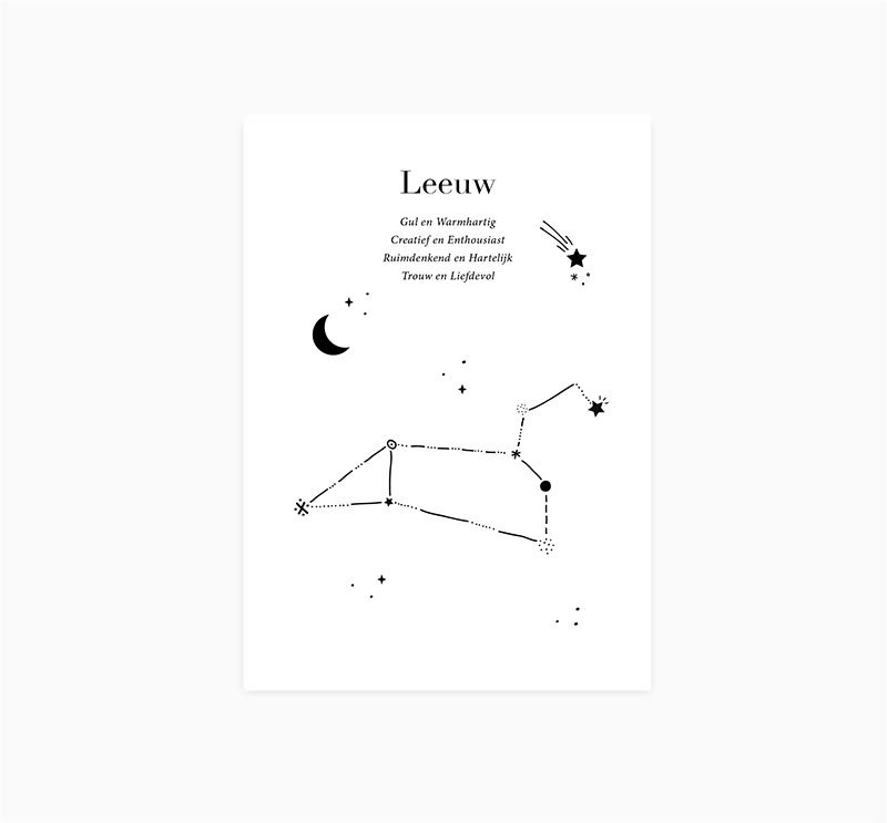 Ansichtkaart | Sterrenbeeld | Leeuw