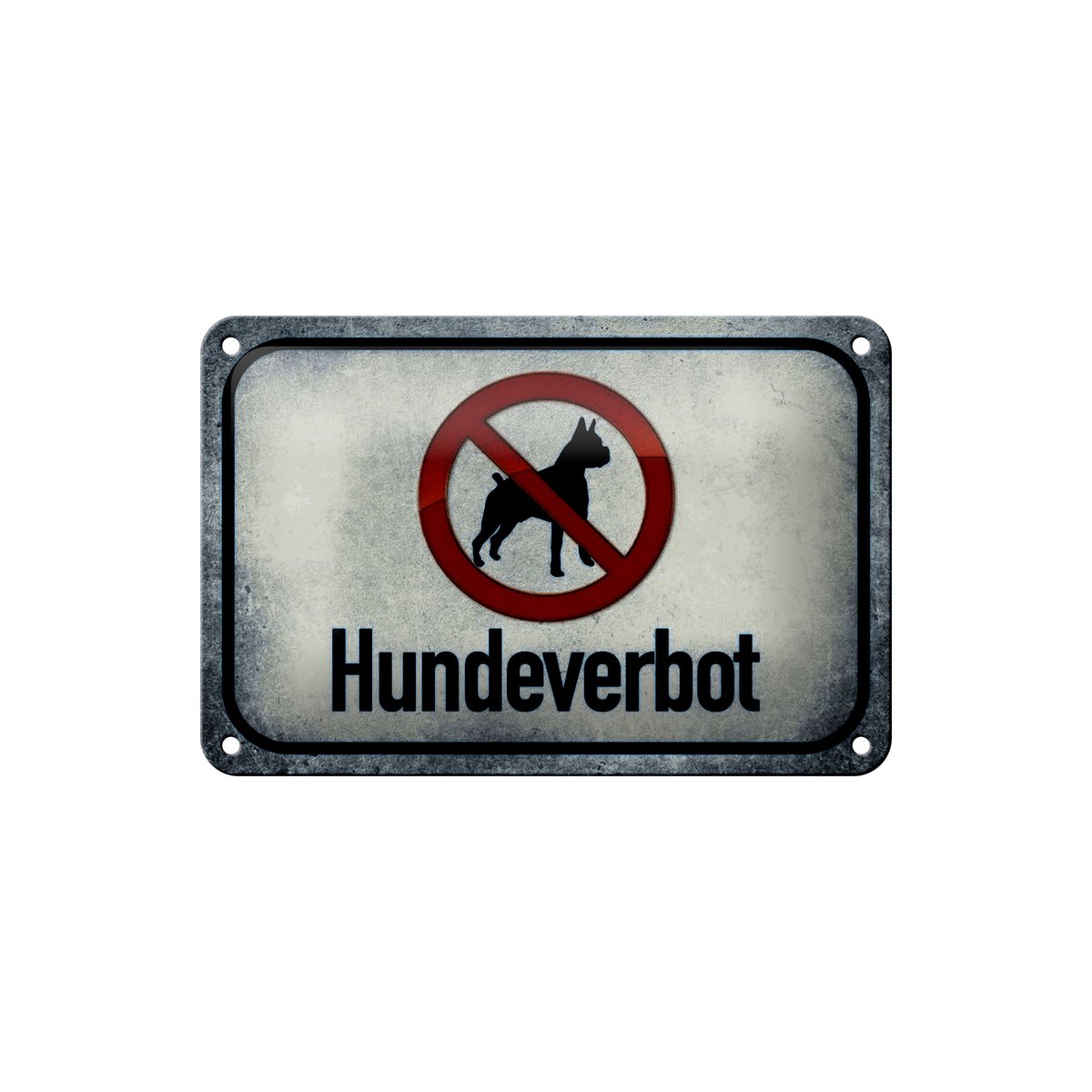 Tin sign notice 18x12cm dog dog ban decoration