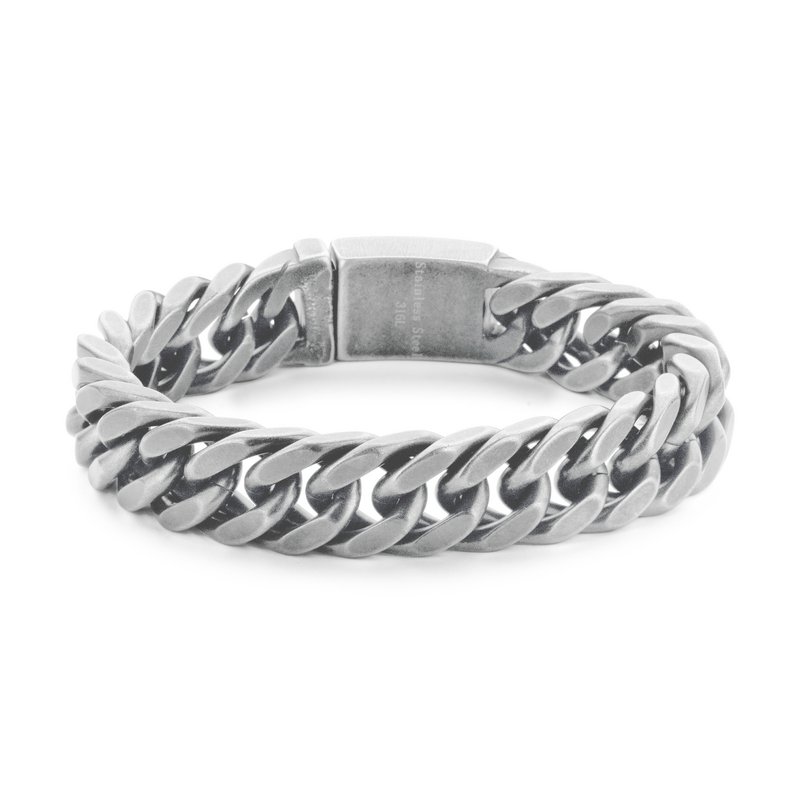 Frank 1967 Steel 7FB-0360 Stahlarmband – 19,5 cm – silberfarben