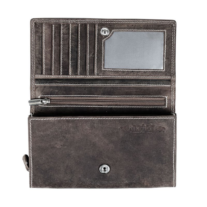 Large Buffalo Leather Wallet with Flap - 3 Colours - Arrigo