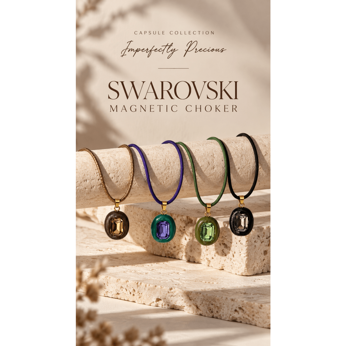 Imperfectly Precious Magnetic Choker -Swarovski Crystal