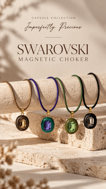 Imperfectly Precious Magnetic Choker -Swarovski Crystal