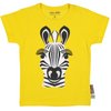 Children's short-sleeved t-shirt, organic cotton, yellow, Zebra
