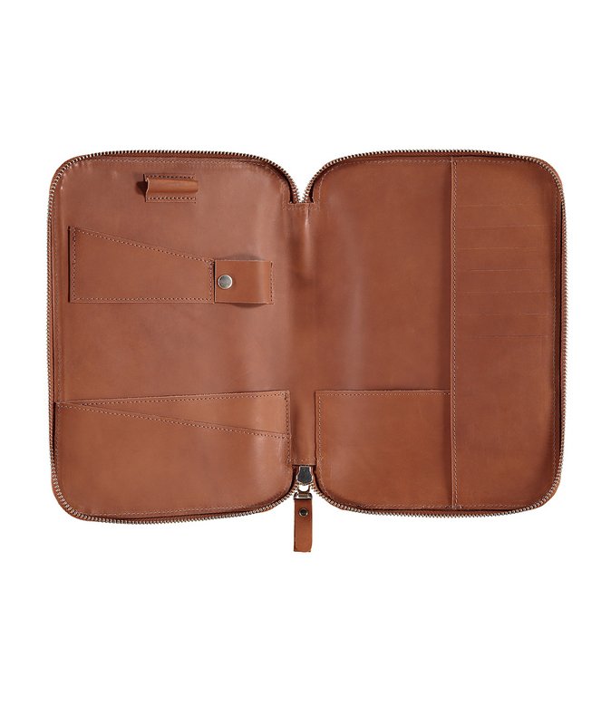Custodia da viaggio in pelle Lena - cognac
