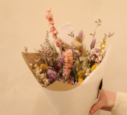 Grande fascio di mazzi di fiori secchi - primavera