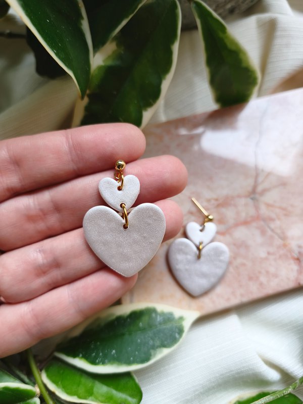 Heart earrings mother of pearl