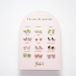 Box of 12 Steel Earrings — A Year of Jungle Poetry