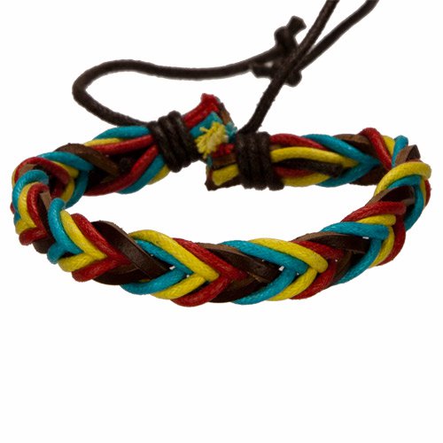 Leather bracelet, colorful