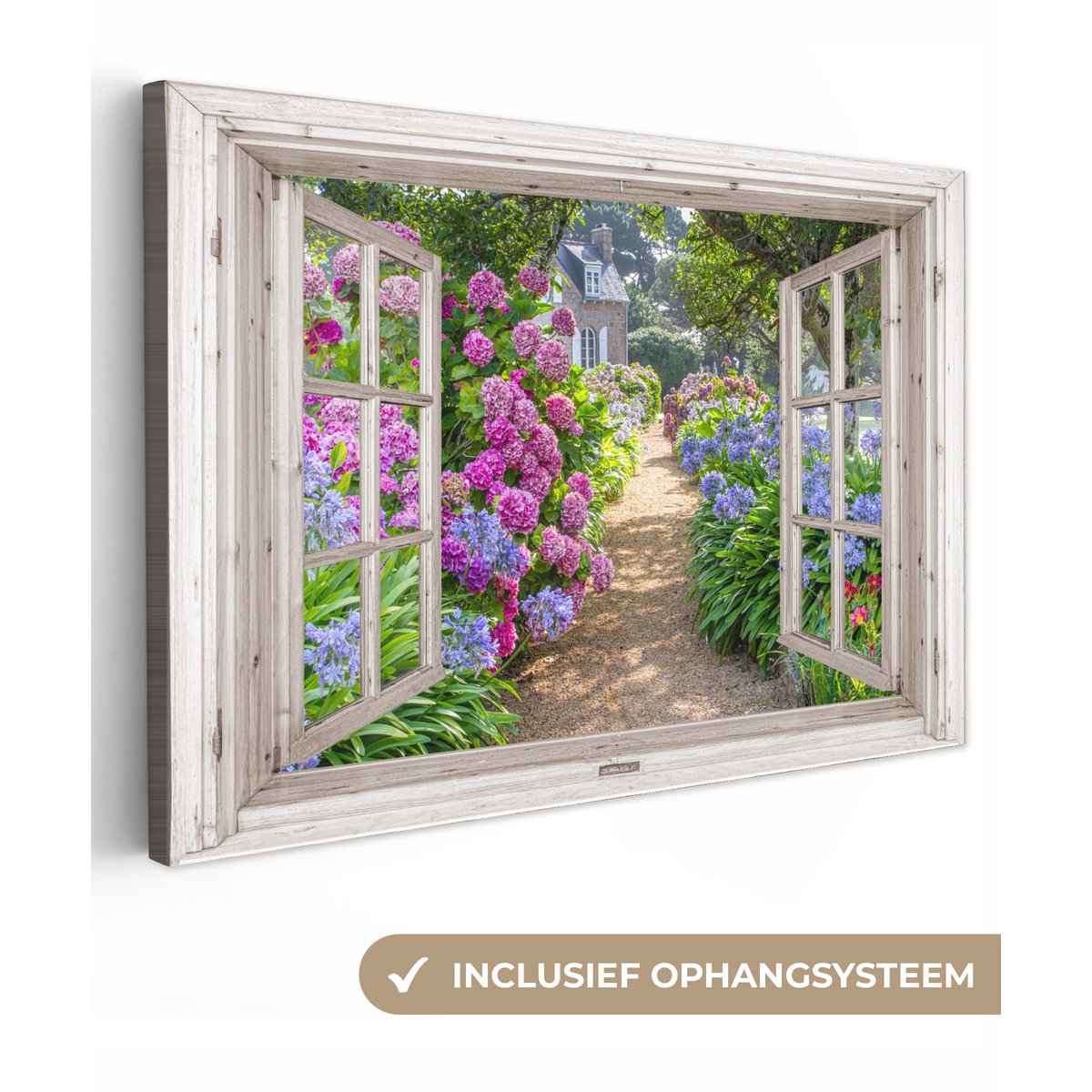 Leinwand Malerei - Wanddekoration - Hortensia - Blick - Blumen - Sommer - Lila - Pad
