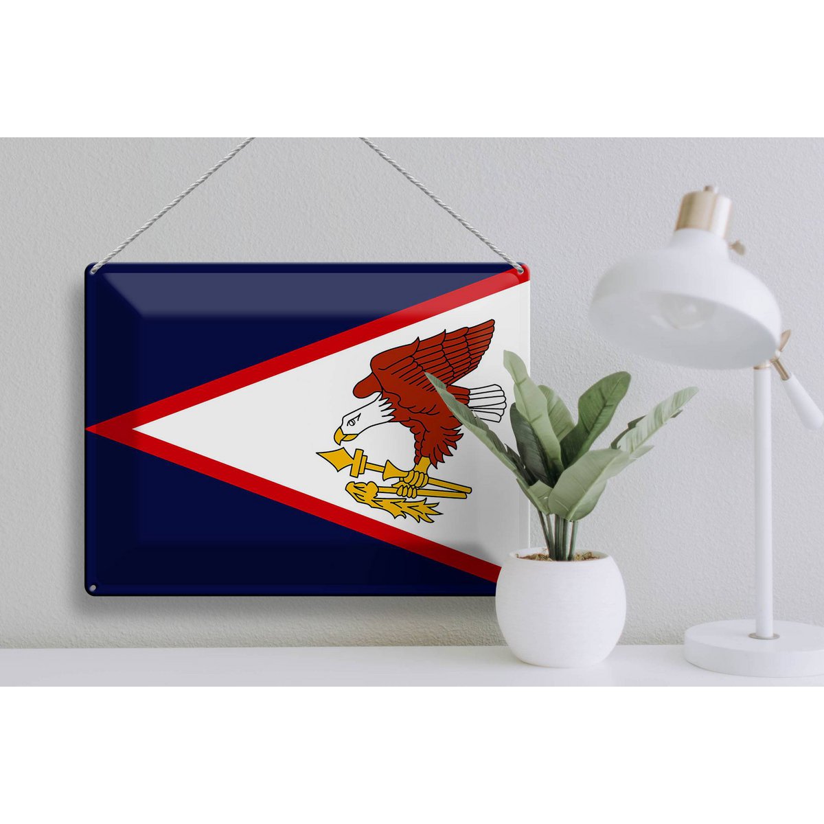 Blechschild Flagge 40x30cm Flag of American Samoa