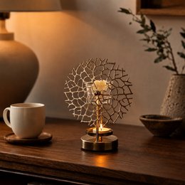 Inspiration Series Perfume Burner – Coral – Scented Waxes Heater – Interior Perfume Diffuser – Metal Pattern Candle Holder – Original and Decorative
