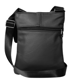 Borsa a tracolla in vera pelle, unisex, nera
