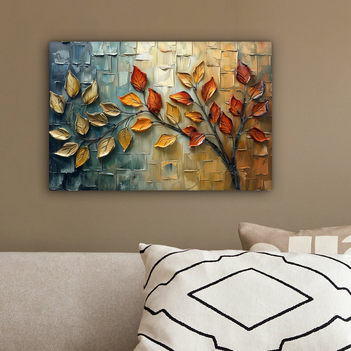 Canvas schilderij  - Wanddecoratie Boom - Abstract - Natuur - Kunst - Muurdecoratie woonkamer - Kamer decoratie modern - Abstracte schilderijen