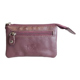 Portachiavi In 11 Colori - Portachiavi In Pelle - Con 2 Tasche Con Cerniera