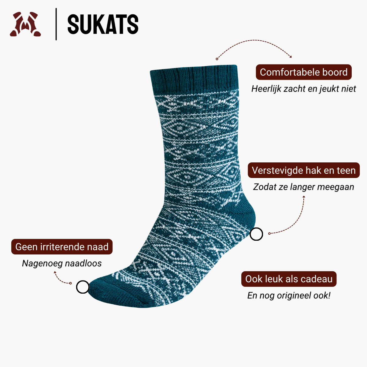 Sukats® 1 o 3 Pares de Calcetines de Casa con Lana | Calcetines de lana | Calcetines de cama | Múltiples colores y tamaños