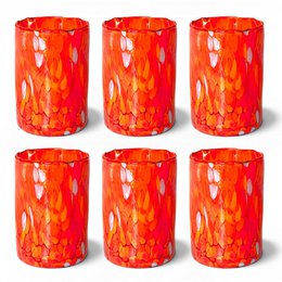 Verres Naif Tumbler en verre soufflé et fait main avec murrine de Murano, ligne « I Colori di Murano » 395 ml. Fabriqué en Italie