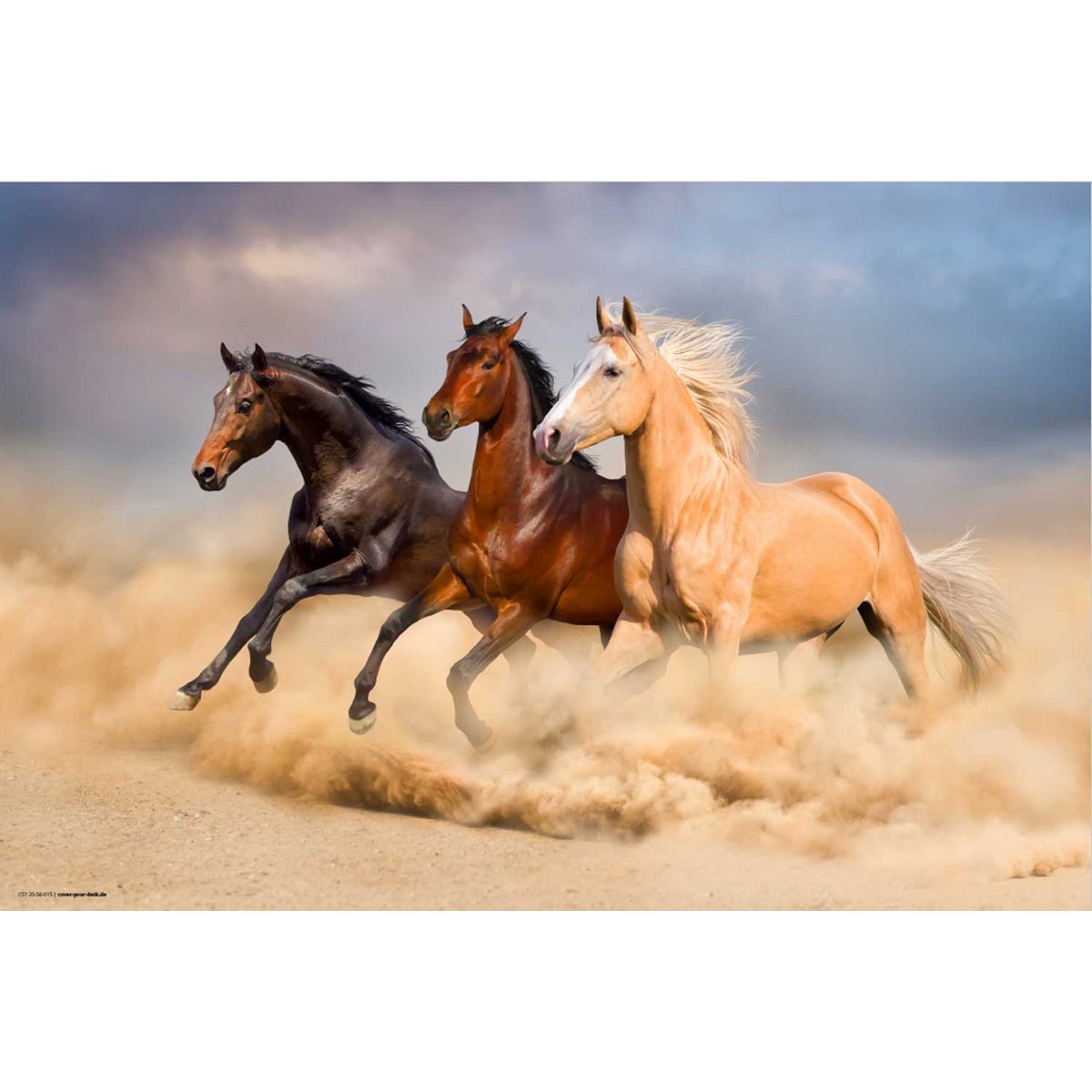 Trois chevaux - sous-main 60 x 40 cm