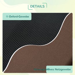 Elevated Dog Bed with Canopy, Pet Bed, Outdoor Dog Lounger with Roof, Breathable, Taffeta Fabric for Camping Gray 92 x 76 x 90 cm