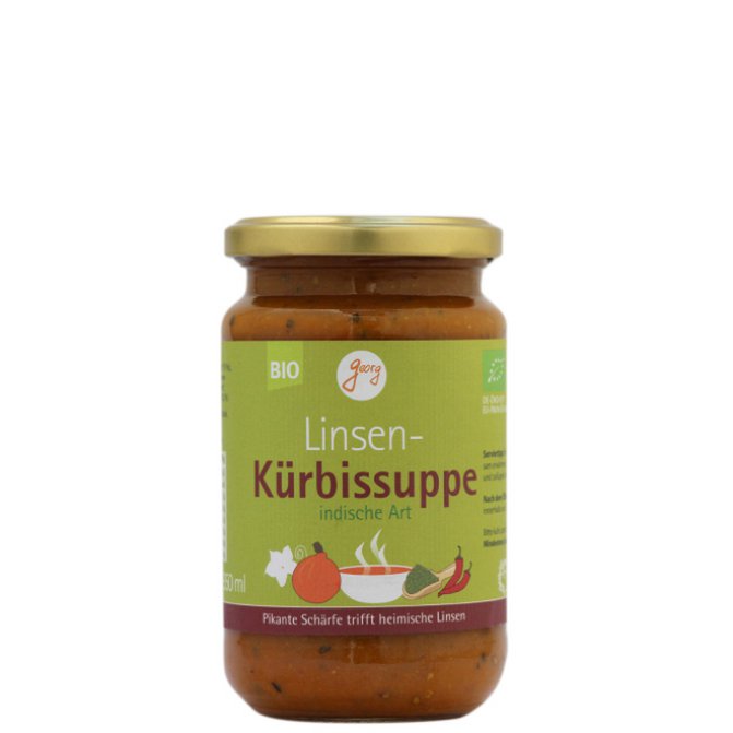 Linsen Kürbissuppe indische Art Bio
