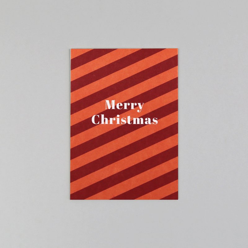 Ansichtkaart Houtpulp Kerst Strepen Cloe Rood