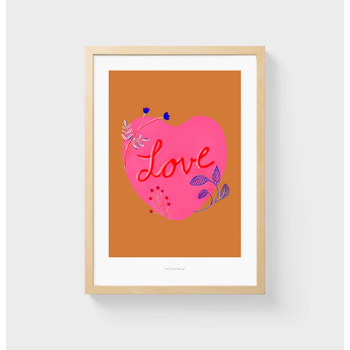 Impresión de arte de pared de amor floral