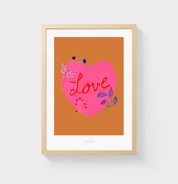 Impression d'art mural amour floral