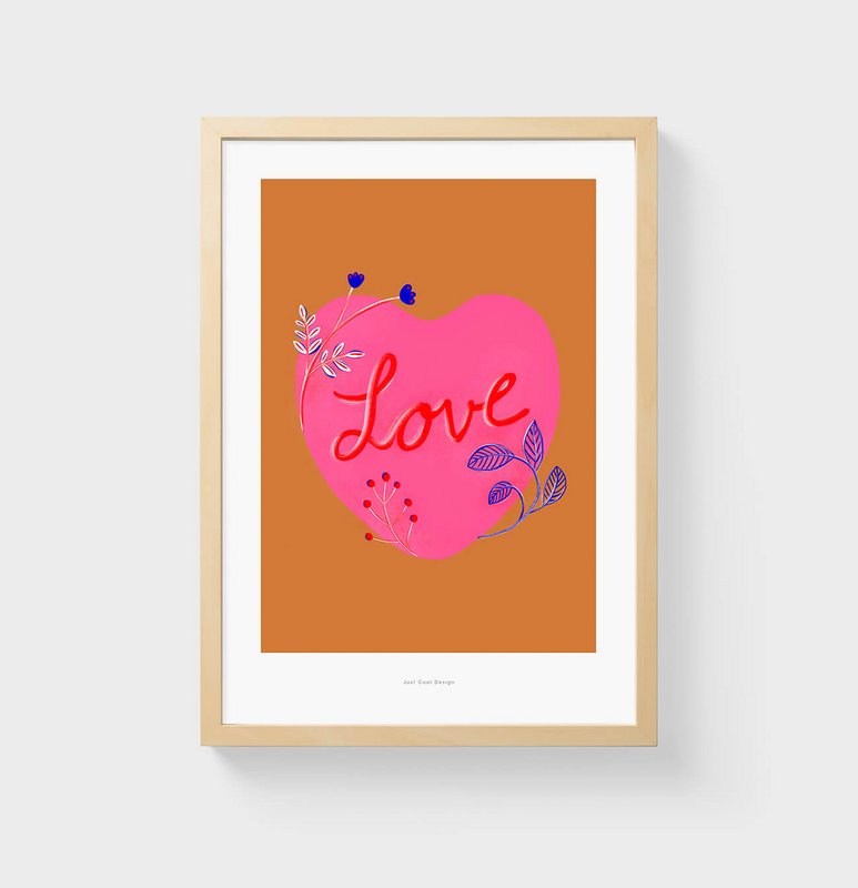 Impresión de arte de pared de amor floral