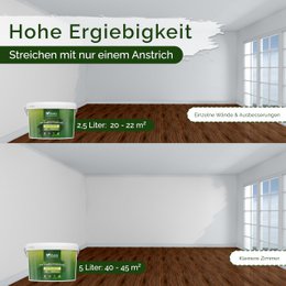 Veluxis® Wandfarbe Grau für den Innenraum - 5 Liter & Deckkraft-Klasse 1, Streifenfrei, tropfarm & Öko Farbe, VOC-frei - (Pure Pitaya)