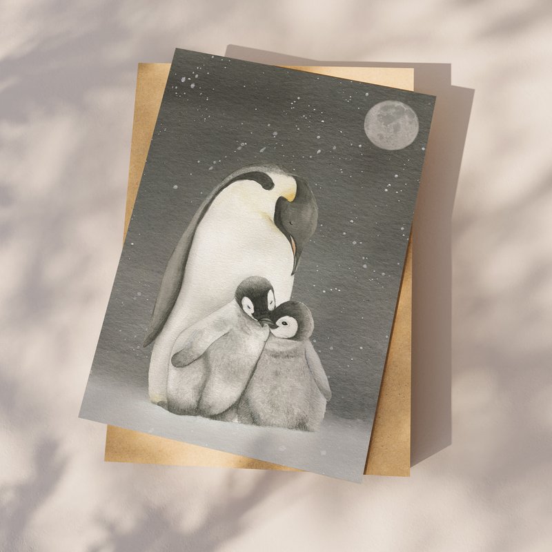 Pinguini da cartolina scuri