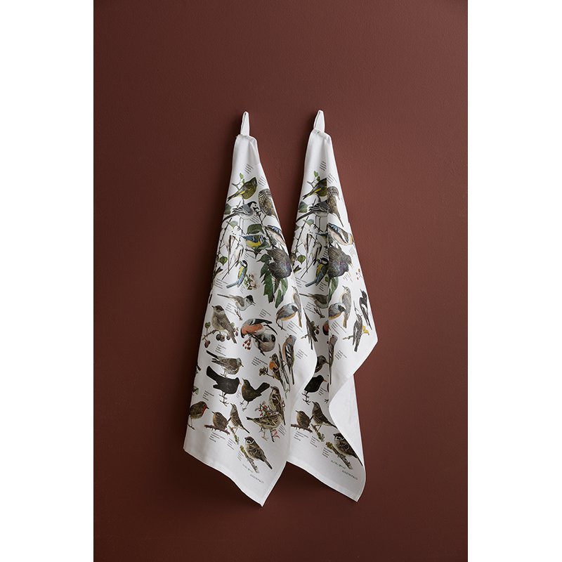 Organic tea towel - Garden birds