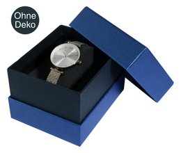 Watch box with removable lid, cardboard, 11 x 9 x 7 cm, blue