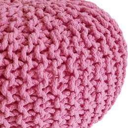 Knitted stool pouf Ø 45 H 30 cm cm seat pouf knitted floor cushion