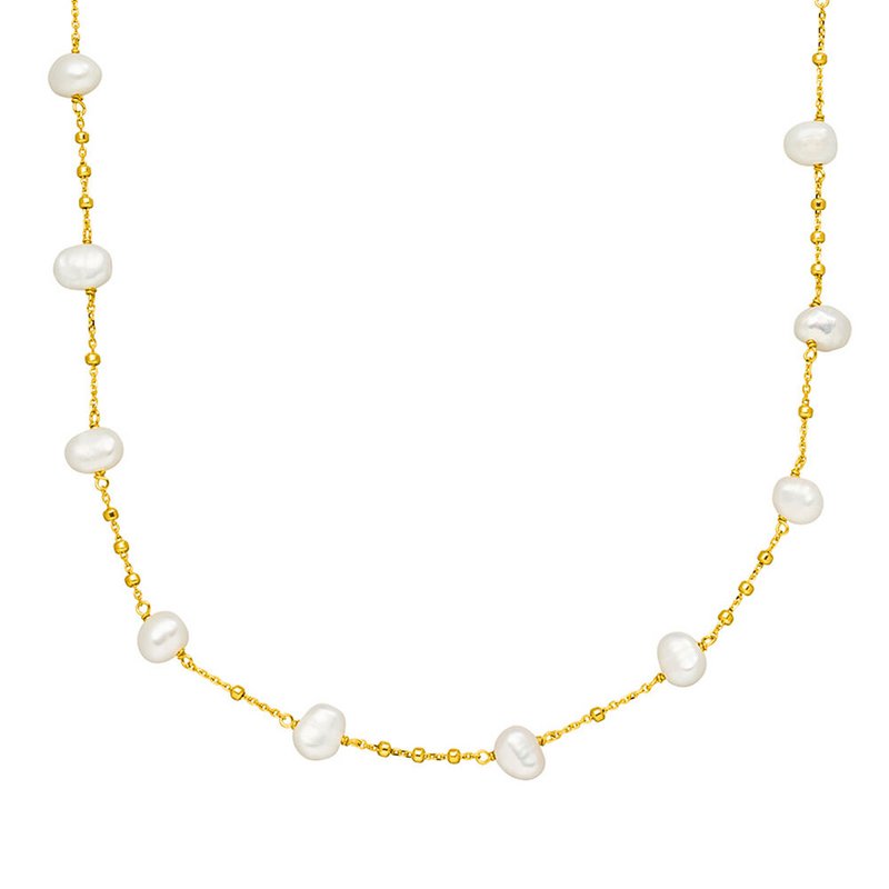 Necklace pearl, yellow gold
