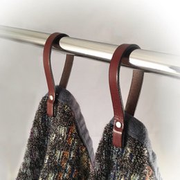 Magnetische Handtuchhalter aus braunem Leder im 2er-Pack