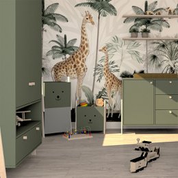 Komoda Polly Basic z drzwiami - Zielona