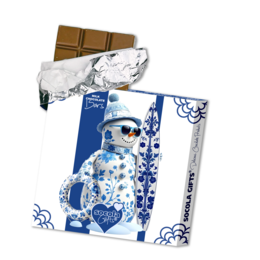 Socola chokolade 200 gram tabletter "SNOWMAN" (10 stk) julegaveæske