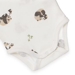 Baby Body Kurzarm - Panda Aop, Interlock - Off White